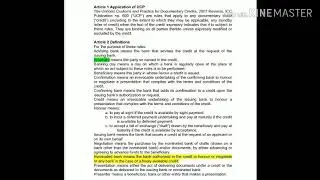 UCP 600 ARTICLE 1 AND 2