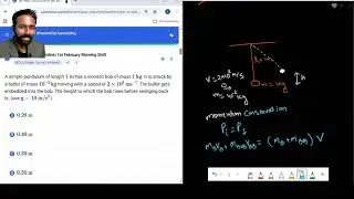 JEE MAIN PYQ 9 bob bullet collision and energy conservation