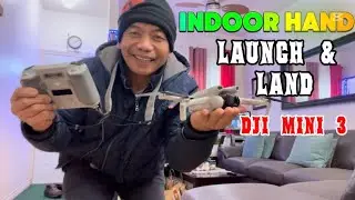 Indoor Hand Launch & Land my DJI MINI 3 #fyp #dji #drone #canada 