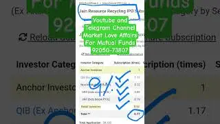 Jain Resource Recycling IPO - 1st Day Subscription Status + GMP  #JainIPO #JainResourceIPO