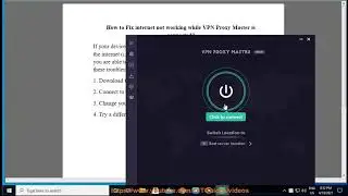 Fix internet not working while VPN Proxy Master is connected