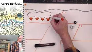Drawing dungeon maps, playtesting games. #HowToHostADungeon #DungeonMaps