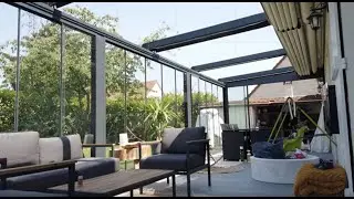 Pergola R&eacute;tractable & Rideaux de verre : v&eacute;randa &eacute;volutive