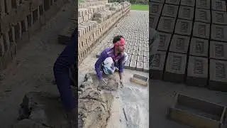 New BricksFild Of Brick Man 👌❤️Clay Farm Made Bricks by Hand #perfect #iteam #clayart #brickmaker