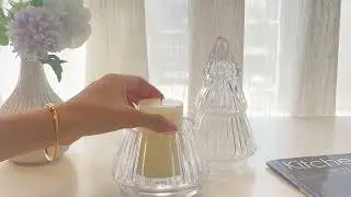 Wholesale 10 OZ luxury glass candle jar Christmas tree candle holder