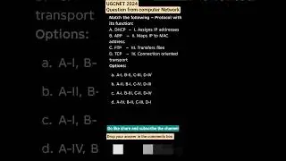 UGC NET exams |Computer science paper | Computer networking question 2024| #exams