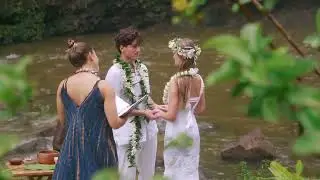 Hawaii Waterfall Elopement - Hawaii Destination Wedding Private Waterfall - Kona Wedding Officiant
