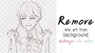 [EN/TH] 🥓 Remove line art from background and change line's color using photoshop🥓 | ctclockwises