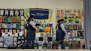 Lockyer Valley Celtic Pipe Band Performing at MaMa Creek Exhibition