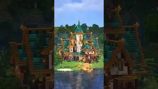 Cyan Fantasy Style House! 💙 Minecraft Build Idea #minecraftinspiration