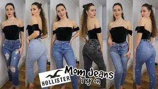 Hollister Mom Jean Try On Haul - Very Impressed! 👀