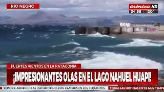 ¡Impresionantes olas en el Nahuel Huapi!
