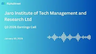 Jaro Institute of Technology Management and Research Ltd Q3 FY2025-26 Earnings Conference Call