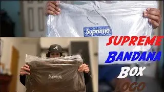 Bandana Box Logo Unboxing!! Grey & Black!|Supreme FW19 Week 16