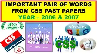 css| past papers 2019 & 2020 | unique pair of words