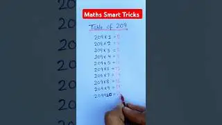 Table of 209🔥 | Table made easy #maths​ #shorts​  #trending​ #explore #mathematics