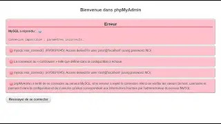 resoudre le problème d'ACCES A LA BASE DE DONNE via XAMPP