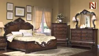 Pulaski Wellington Manor Complete Bed King Platform Bed 9621+80+81+82