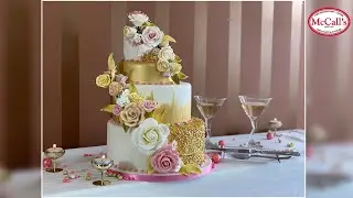 Gold Theme Wedding Cake | McCall's Baking Class Video