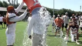 Charlie Strong ice bucket challenge  [Aug. 16, 2014]