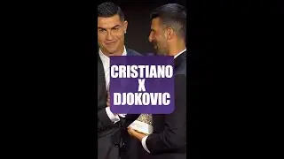 From one GOAT to another. Cristiano presents Djokovic with the first Globe Sports Award! #shorts