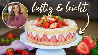 Erdbeertorte so luftig und leicht - ganz einfach und lecker / Erdbeer-Sahne-Torte ohne Gelatine