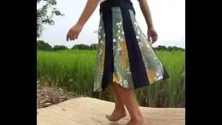 47041 Short Panel Skirt Gustav Klimt Flower Garden