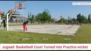 Cricket Madness: Basketball court turned into Cricket Turf