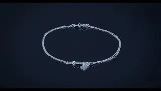 Love Knot Infinity Heart Anklet Bracelet Double Chain .925 Silver