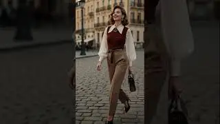 Modern Vintage Street Style: How to Rock a Brown Vest & Tailored Trousers. #shorts