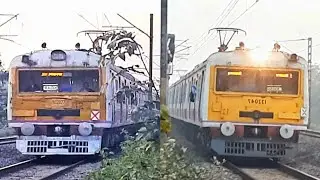Train Videos Indian Railways Crossing | Howrah Local With Sealdah Local Crossing + Katwa Emu Local 