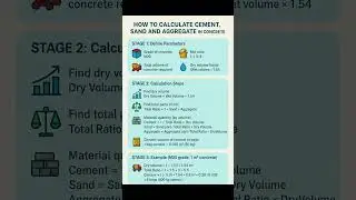 Basic Knowledge for Civil Engineering | Calculate Cement Sand and Aggregate in #Concrete | #Shotts