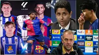 Real SociedadVS Barcelone gwo Afich Liga a 3:00 Lamine, Rashford ak Feran pou Mennen Baça san Raphin
