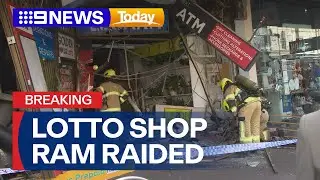 Lotto shop ram-raided in Melbourne | 9 News Australia