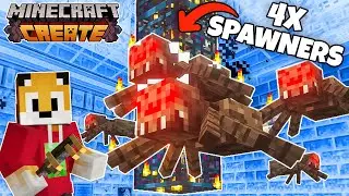 I built a QUAD SPIDER SPAWNER in Minecraft Create Mod