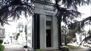 Tazio Nuvolari tomb, Cimitero Degli Angeli, Mantua, Lombardy, Italy, Europe