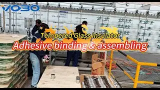 Production of glass insulators: Adhesive assembly production