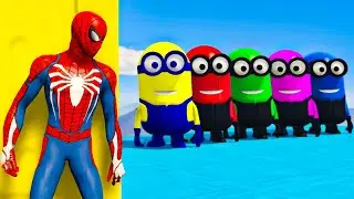 Spiderman Challenge vs Minions Gravity Insane Ragdoll Funny Moments in GTA V P7 #shorts #gta5
