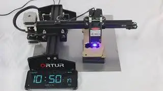 Timed Video of Engraving on Electroplated Metal by Ortur Laser Master 1 -15W with upgraded firmware