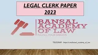 PSSSB LEGAL CLERK 2023| LEGAL CLERK ANSWER KEY | PUNJAB LAW EXAMS