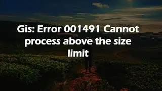 Gis: Error 001491 Cannot process above the size limit