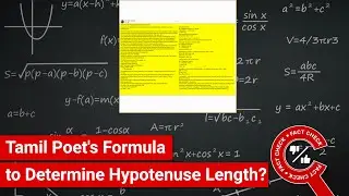 FACT CHECK: Tamil Poet Came up with Formula to Determine Hypotenuse Length in Right Triangle?