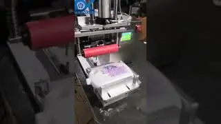 Testing video of semi-automatic flat surface sticky labeling machine for PET glass oval bottles cans