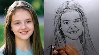 Learn Face Drawing in 15 Minutes Loomis Method | Easily Beautiful Girl Portrait Drawing 