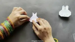 DIY Paper BUNNY rabbit Corner Bookmark/ Paper Crafts For School / Origami Bookmark