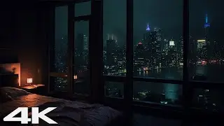 Sleeping in a Million Dollar Apartment in Miami ⛈️ Heavy Rain and Thunder Sounds for Sleeping 😴