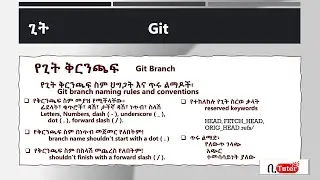 Git & GitHub - Part 23: git branch naming rules & trends (Amharic Lang.)