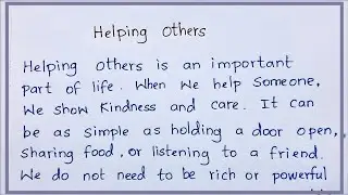 How to write an essay about helping others ? | Helping others | Nifty's English