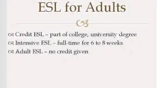 EFL and Adult ESL Programs