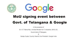 LIVE | MoU signing event between Govt. of Telangana & Google